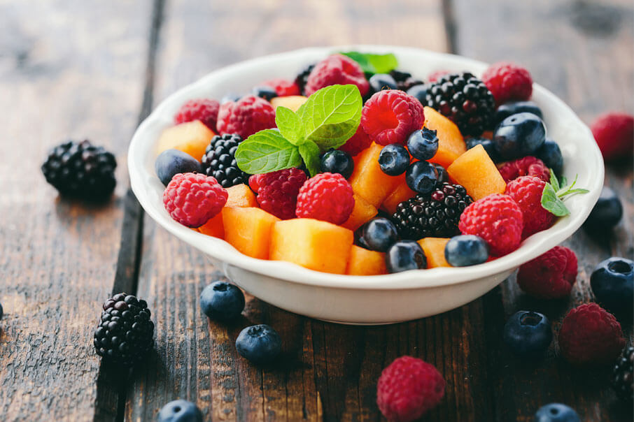 Fruit bowl of seasonal berries